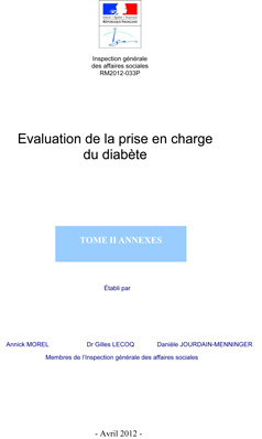 "Evaluation de la prise en charge du diabète", Annexes du rapport de l'Inspection générale des affaires sociales (IGAS), tome 2